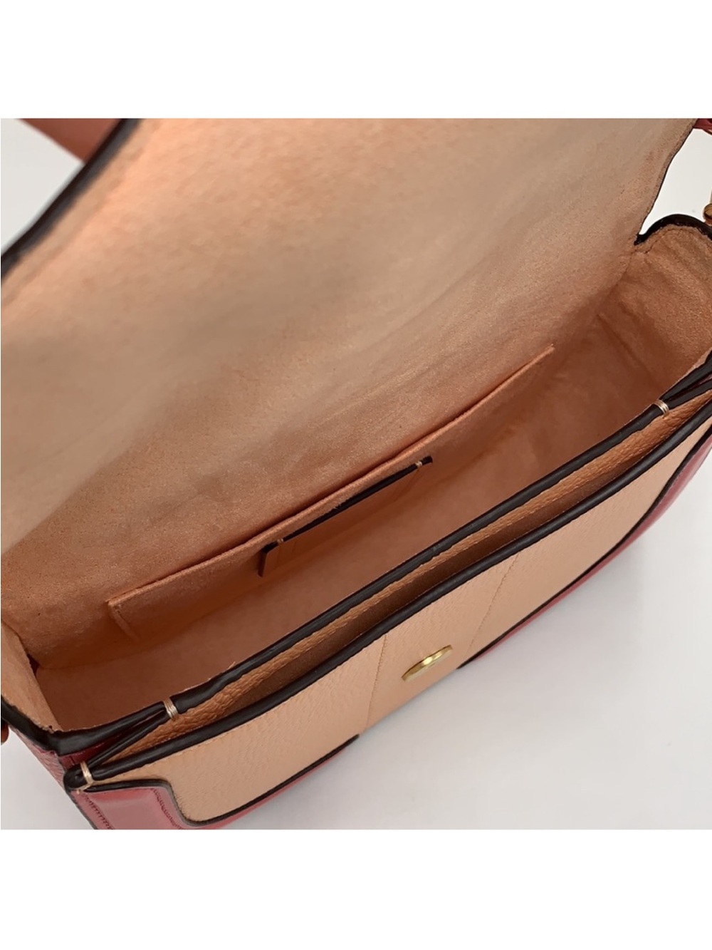 COACH Georgie Saddle Bag In Colorblock COLOR:
Gold/Faded Blush/Taffy - Picture 11 of 16